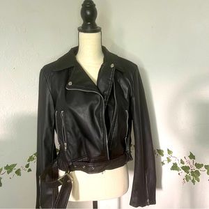 Ambiance outwear leather jacket large